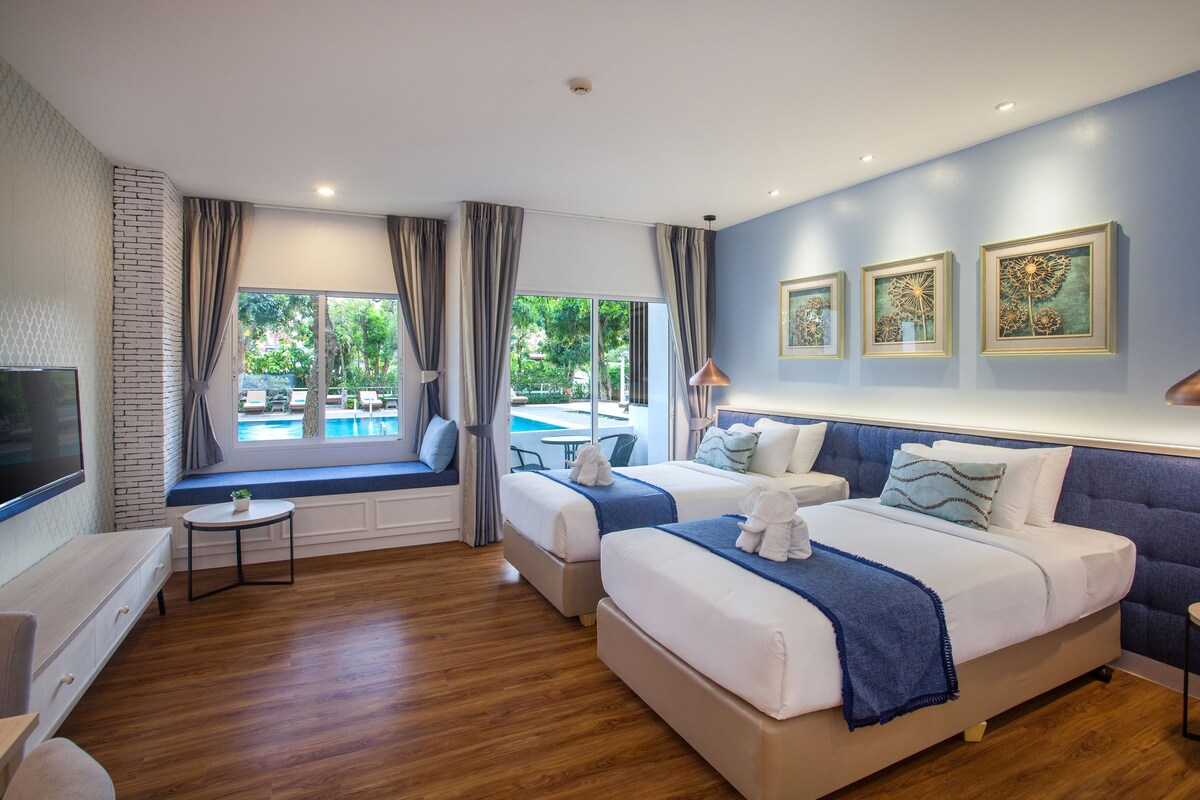 Cabana Room | 羽绒被、记忆海绵床垫、客房内保险箱、办公桌