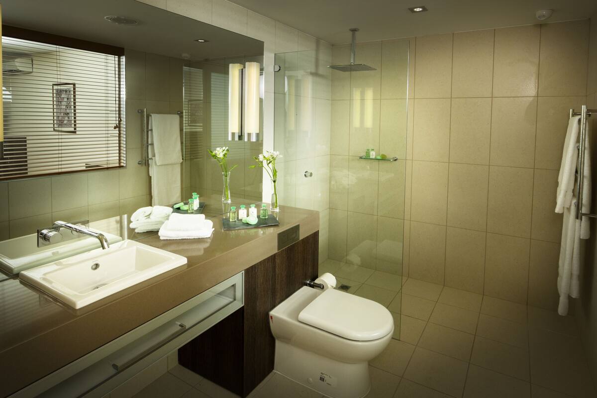 xxxx | bathroom | shower, designer toiletries, bathrobes, slippers