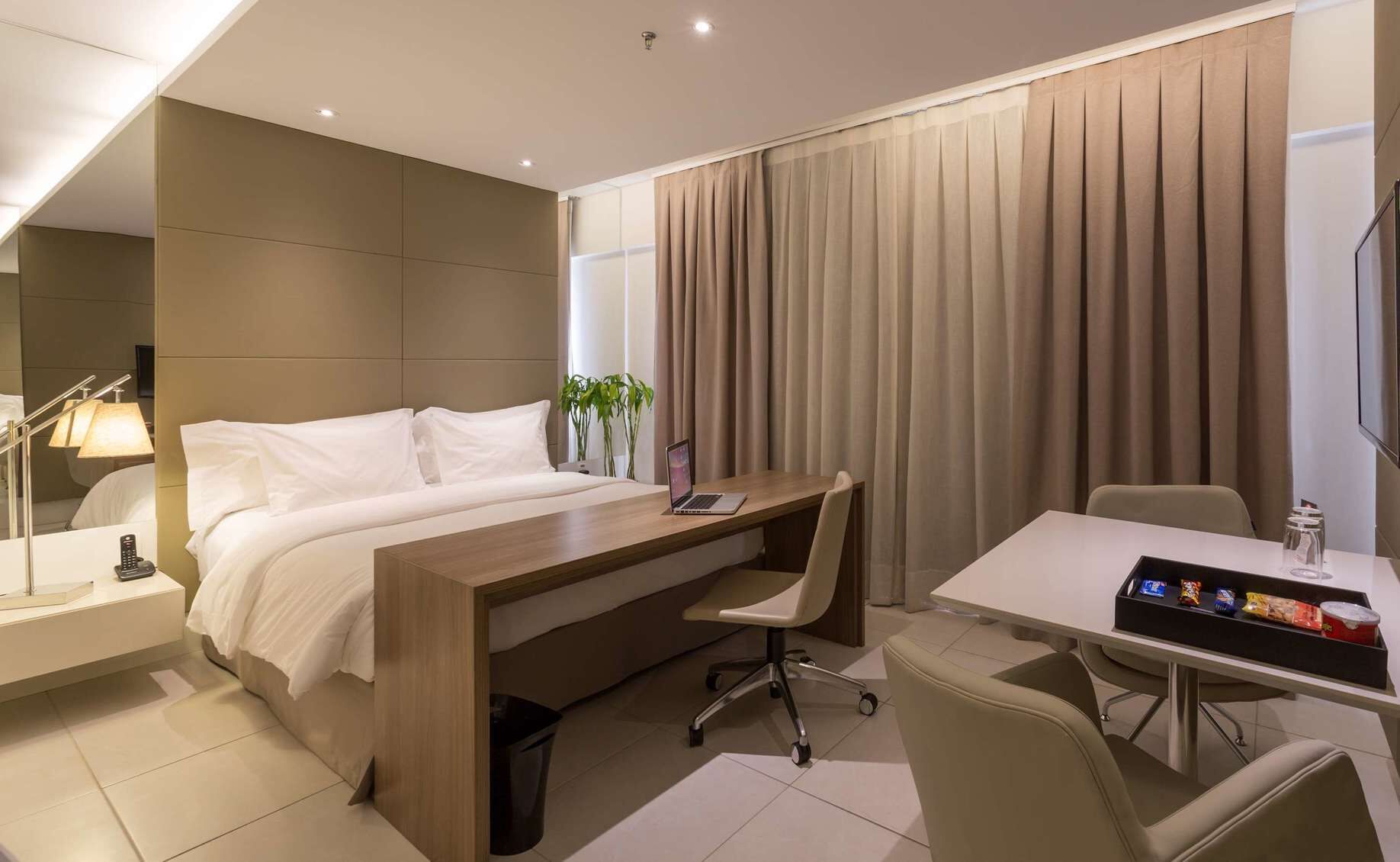 Minibar, caja de seguridad en la habitación y escritorio 