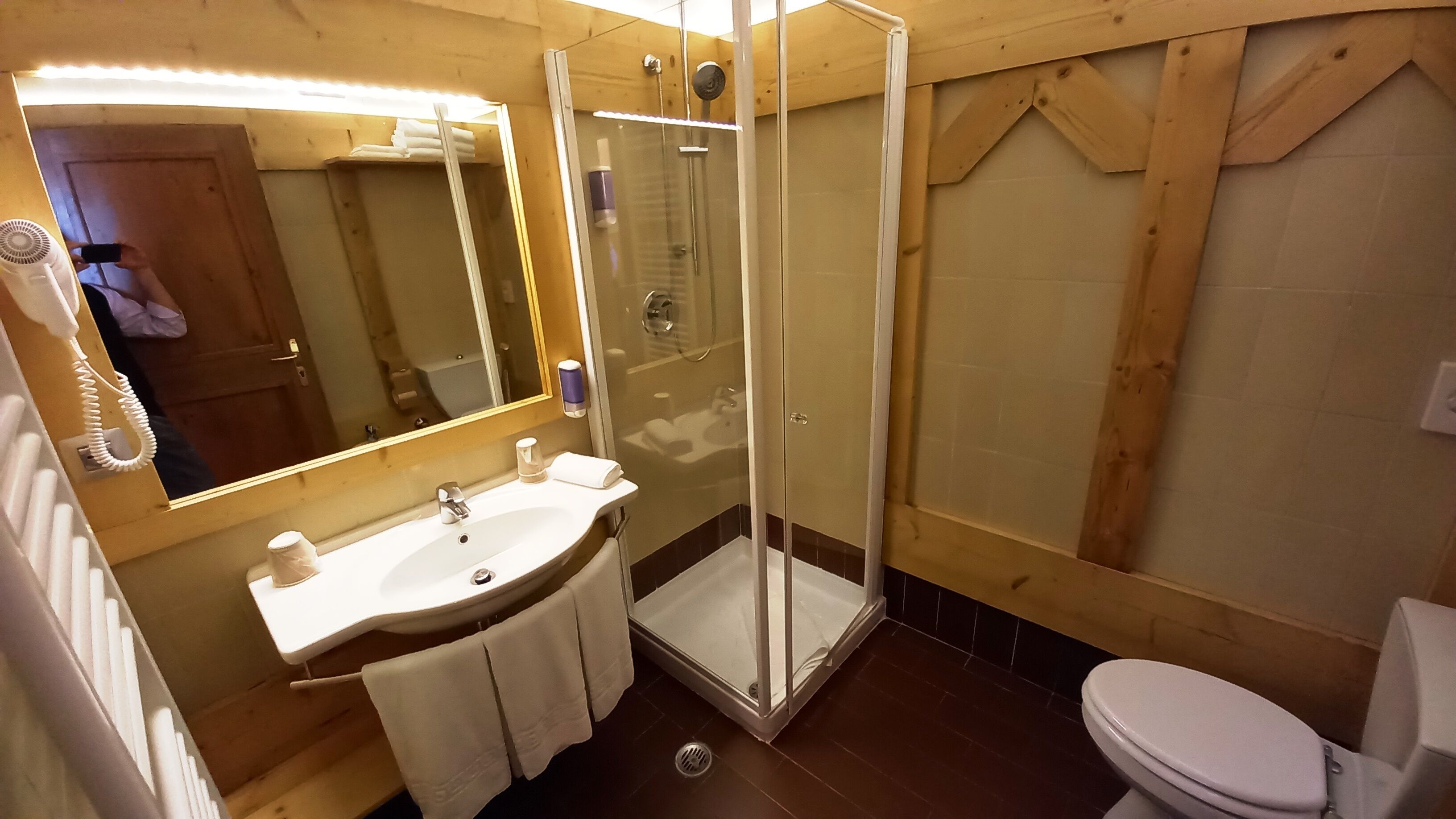 shower, free toiletries, hair dryer, bidet