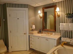 Superior Room | Bathroom | Hair dryer, bathrobes, towels, soap - The Wynstone (Newport)