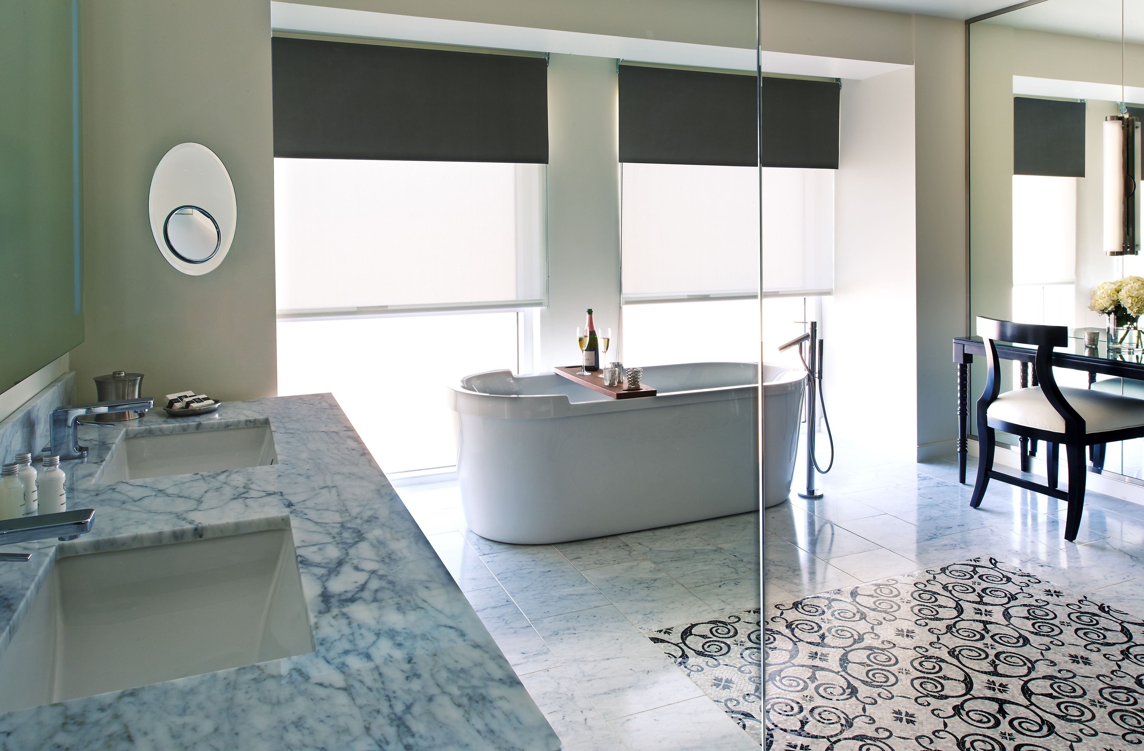 suite, 1 king bed | bathroom | rainfall showerhead, designer toiletries, hair dryer, bathrobes