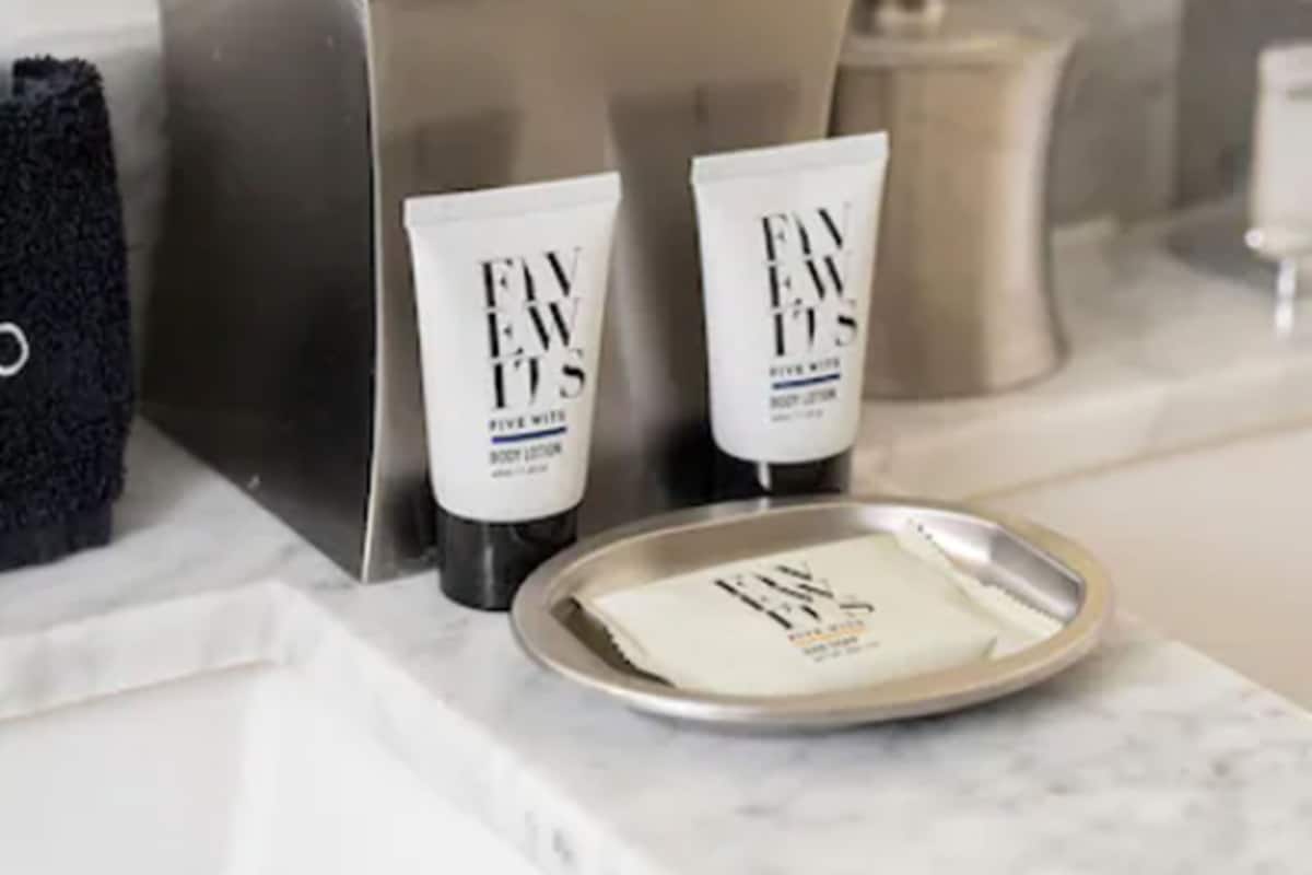 Rainfall showerhead, designer toiletries, hair dryer, bathrobes