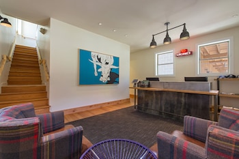 Hotel entrance and lobby at Lone Star Court, by Valencia Hotel Collection