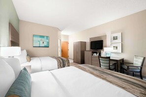 Standard Room, 2 Queen Beds, Non Smoking, Refrigerator | Pillow-top beds, desk, laptop workspace, blackout curtains