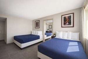 Family Room, 4 Full Size Beds | Zona de estar | Una televisión