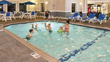 Indoor pool, open 8:00 AM to 11:00 PM, sun loungers