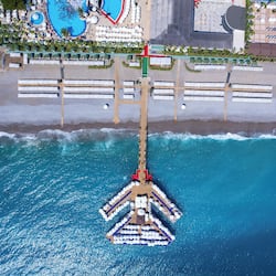Private beach, sun-loungers, beach umbrellas, beach bar