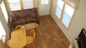 Family Cabin, 1 Bedroom (loft) | Living area | 18-inch flat-screen TV with cable channels, TV