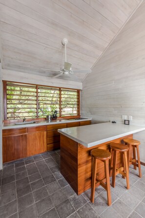 Villa, 2 Bedrooms, Oceanfront | Private kitchen | Microwave, coffee/tea maker, blender, cookware/dishes/utensils - Barefoot Cay Resort (Roatan)