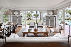 Villa, 4 Bedrooms | Living area | 32-inch LCD TV with cable channels, TV, iPad