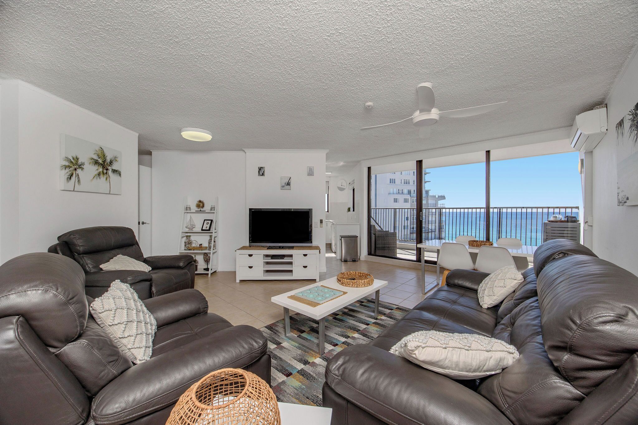 Premium Apartment, 2 Bedrooms, Ocean View, Sea Facing | Living area | 48-inch flat-screen TV with cable channels, TV