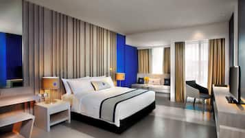 Minibar, in-room safe, desk, blackout curtains