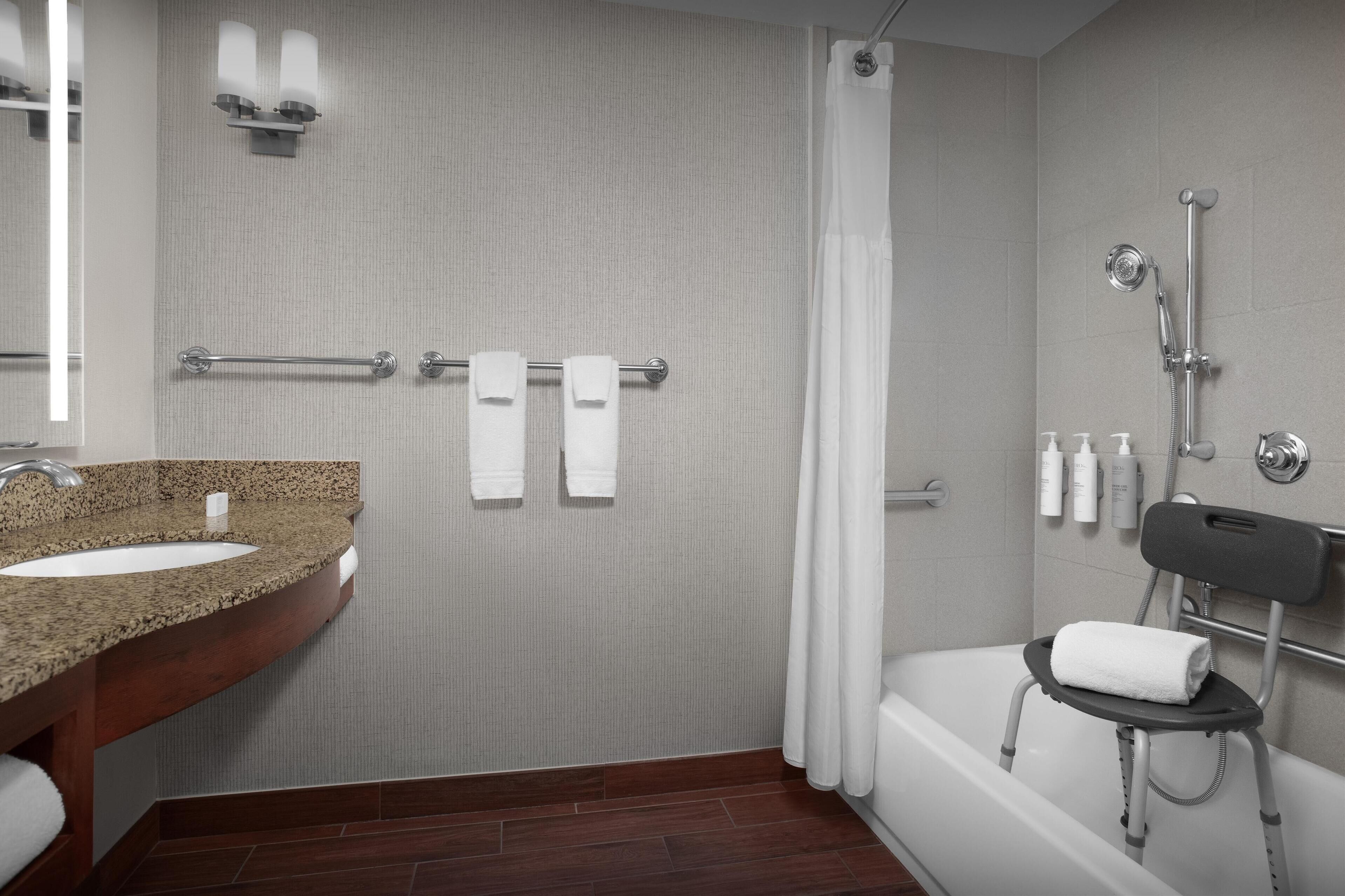 free toiletries, hair dryer, towels, soap