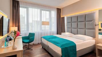 Minibar, in-room safe, desk, blackout curtains