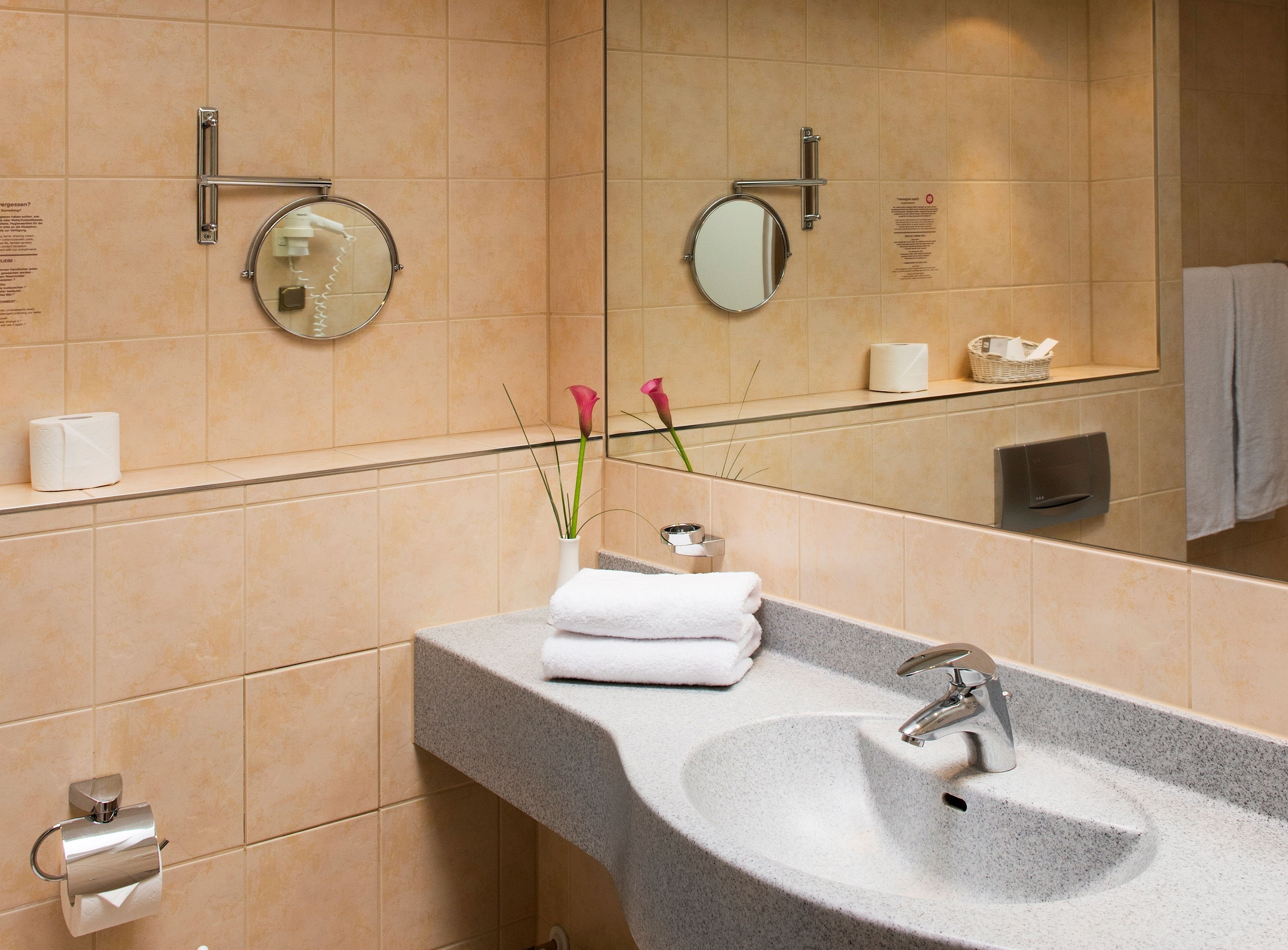 standard room with rollaway bed , max. 3 persons | bathroom | free toiletries, hair dryer, towels