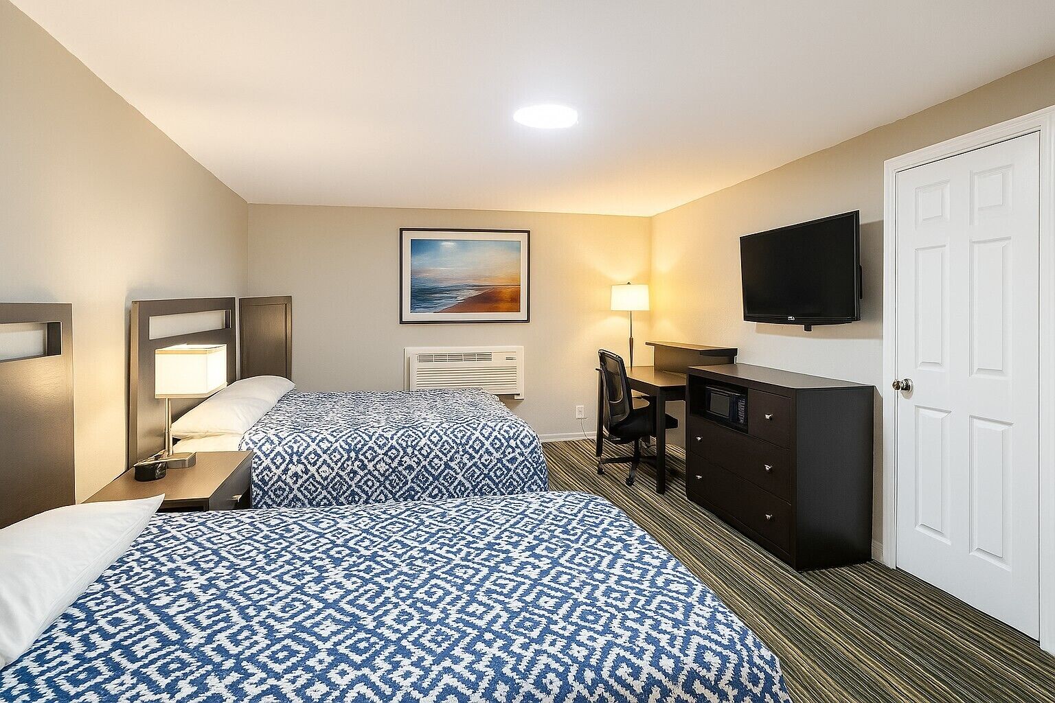 Room, 2 Double Beds | Premium bedding, iron/ironing board, free WiFi