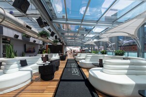 Rooftop bar, alfresco dining, open daily