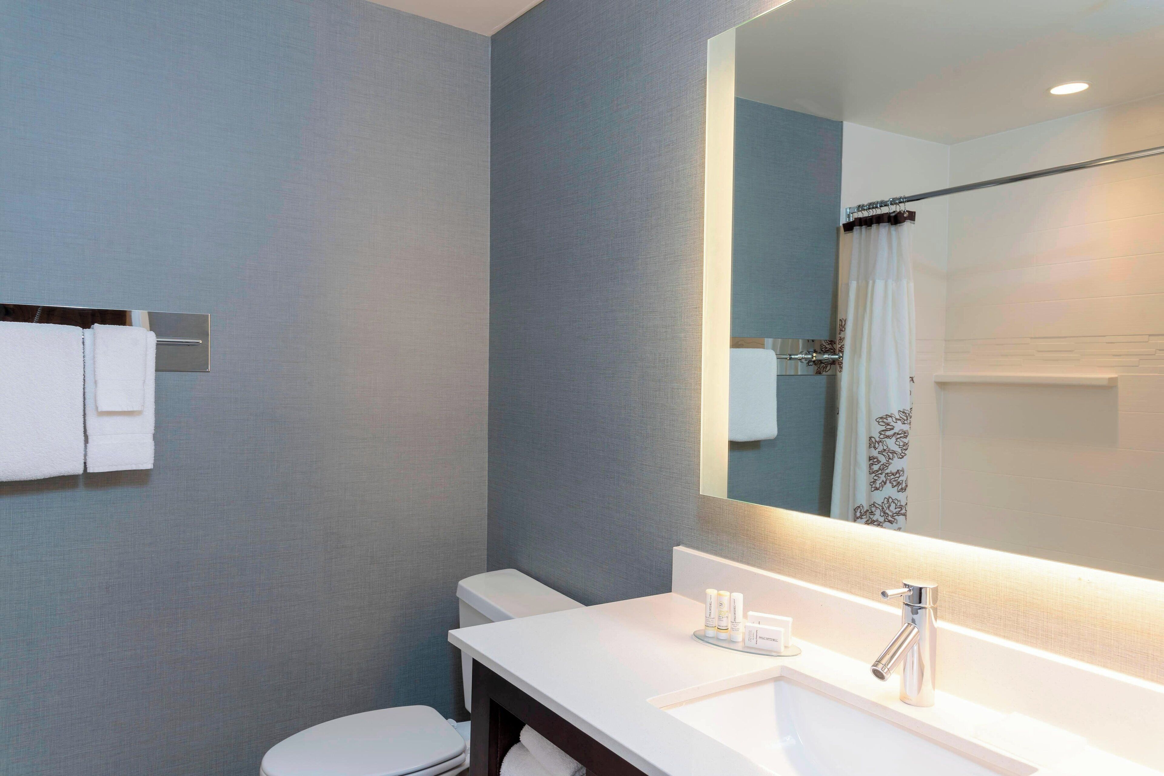 free toiletries, hair dryer, towels, soap