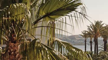 Un edificio con un letrero que dice 'BLISS IBIZA THE SITE'.