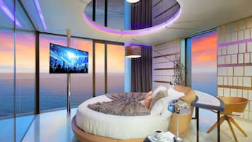 Sviitti (Rock Star) | 1 makuuhuone, ylelliset vuodevaatteet, minibaari, tallelokero huoneessa