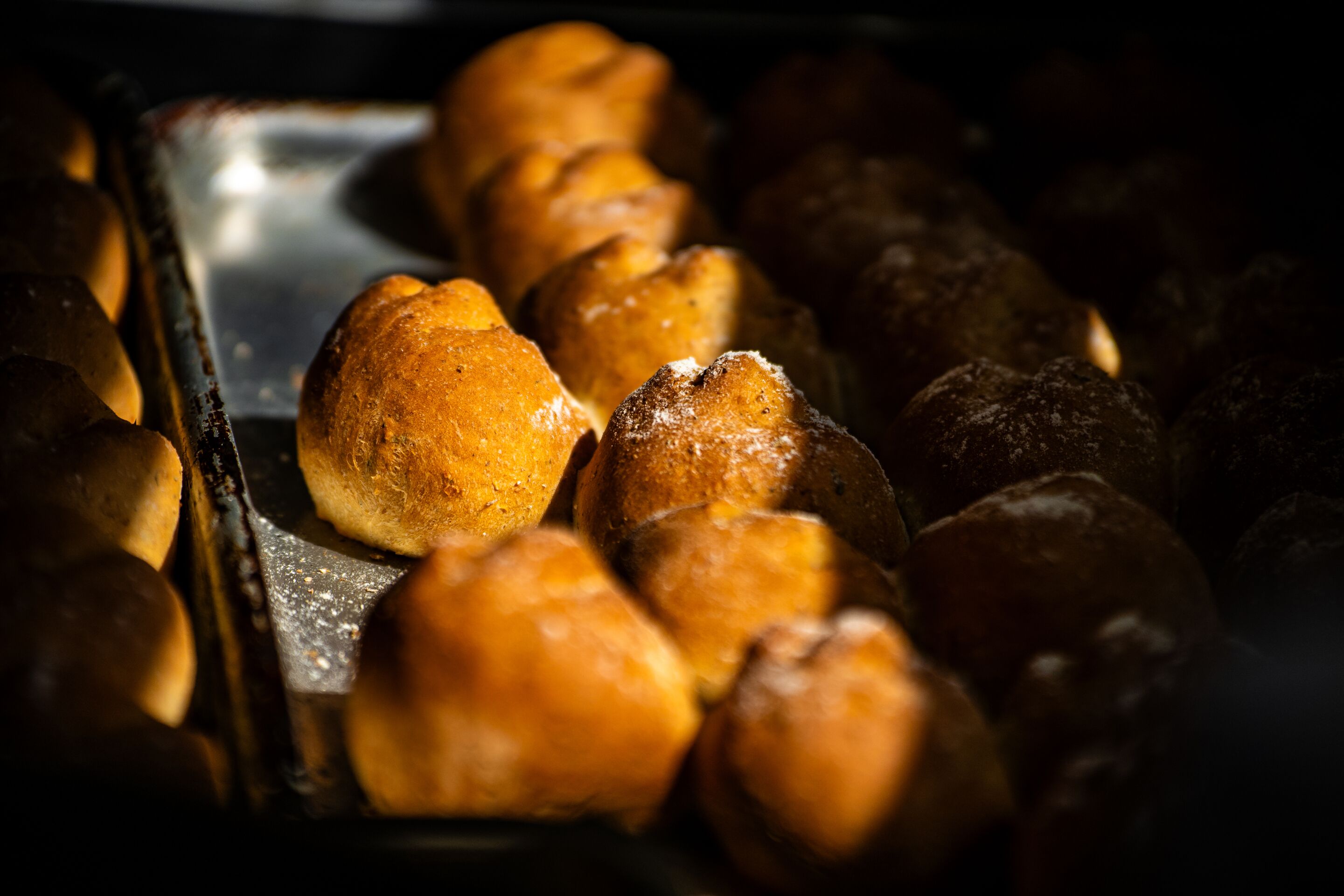 A tray of freshly baked pastries.