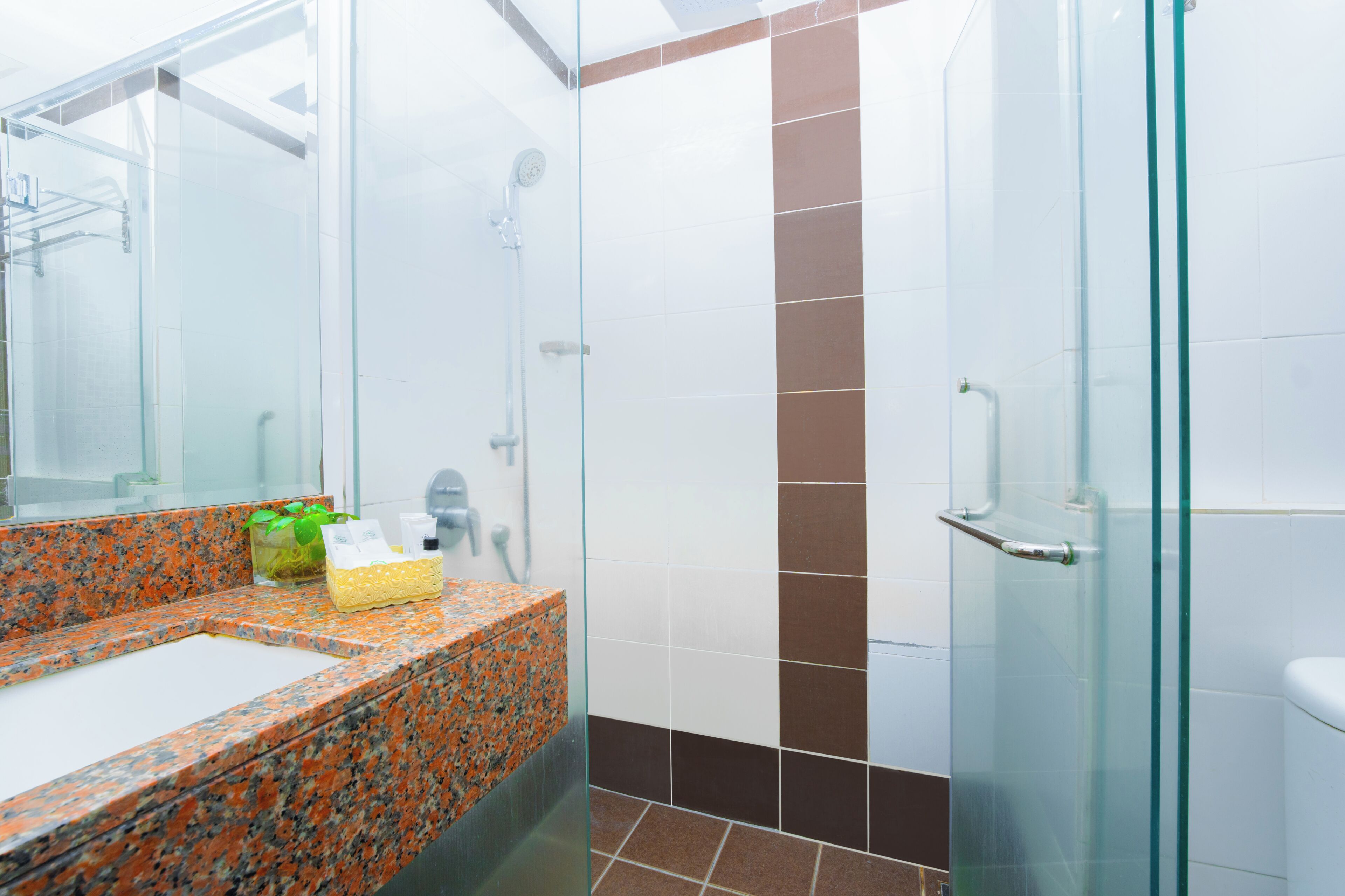 Kostenlose Toilettenartikel, Haartrockner, Hausschuhe, Bidet