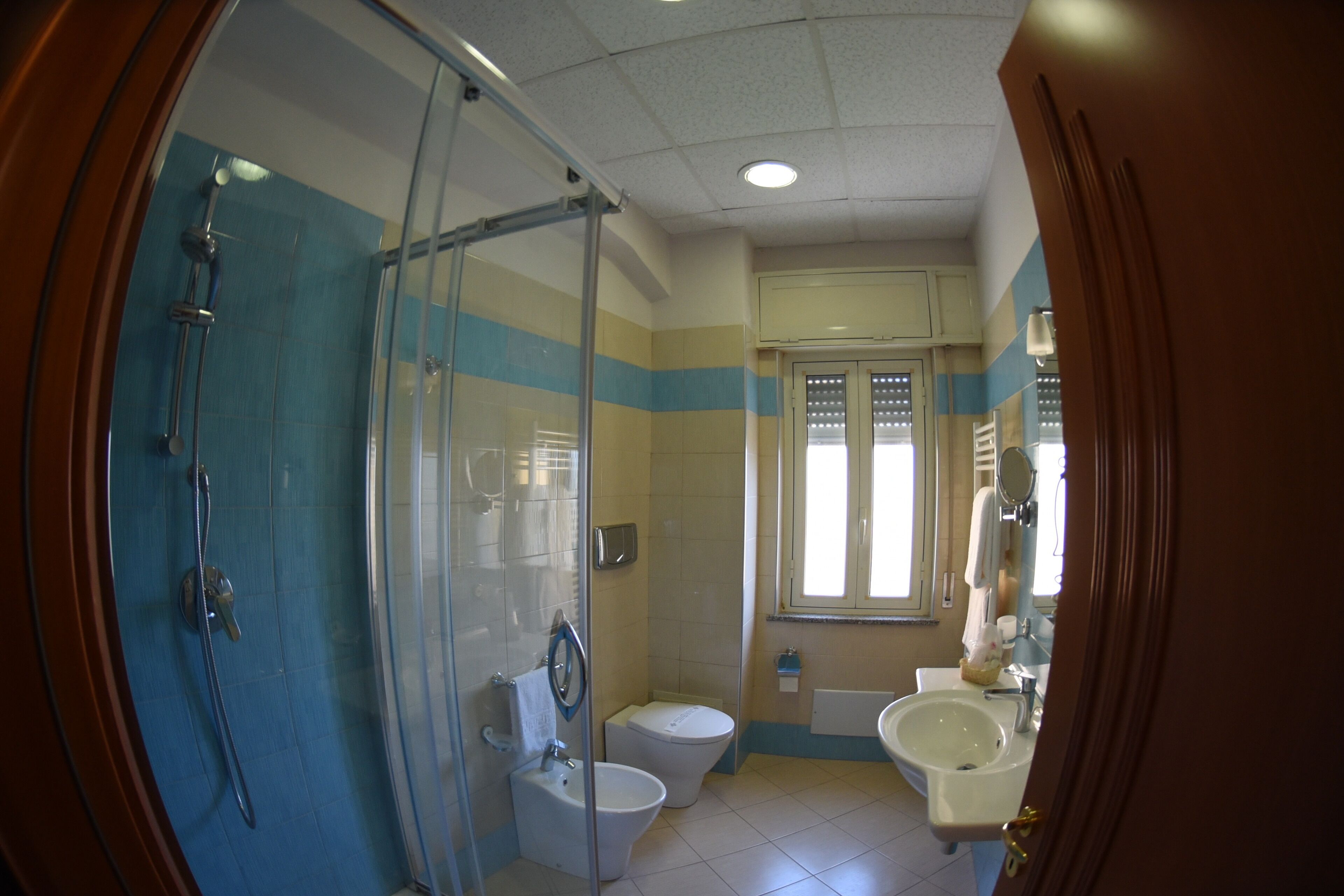 shower, free toiletries, hair dryer, slippers