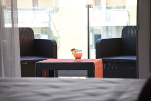 Chambre Royale, 1 lit double, vue cour intérieure | Terrasse/Patio