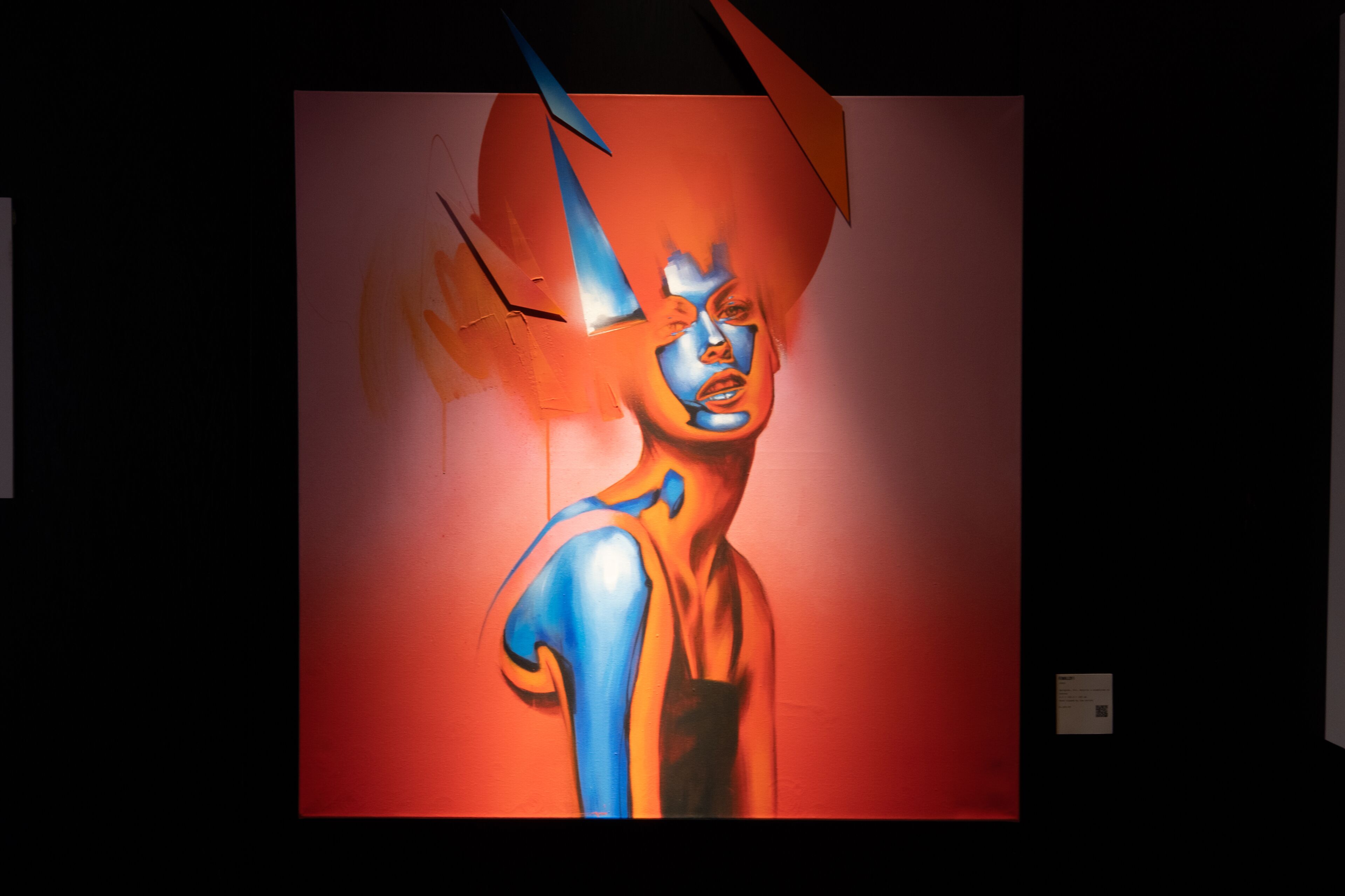 A person with a unique artistic makeup design.