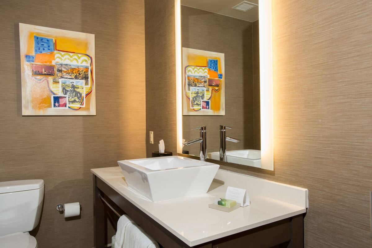 hydromassage showerhead, hair dryer, towels