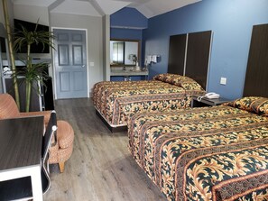 Standard Room, 2 Double Beds, Refrigerator & Microwave | Desk, free WiFi