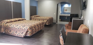 Standard Room, 2 Double Beds, Refrigerator & Microwave | Desk, free WiFi