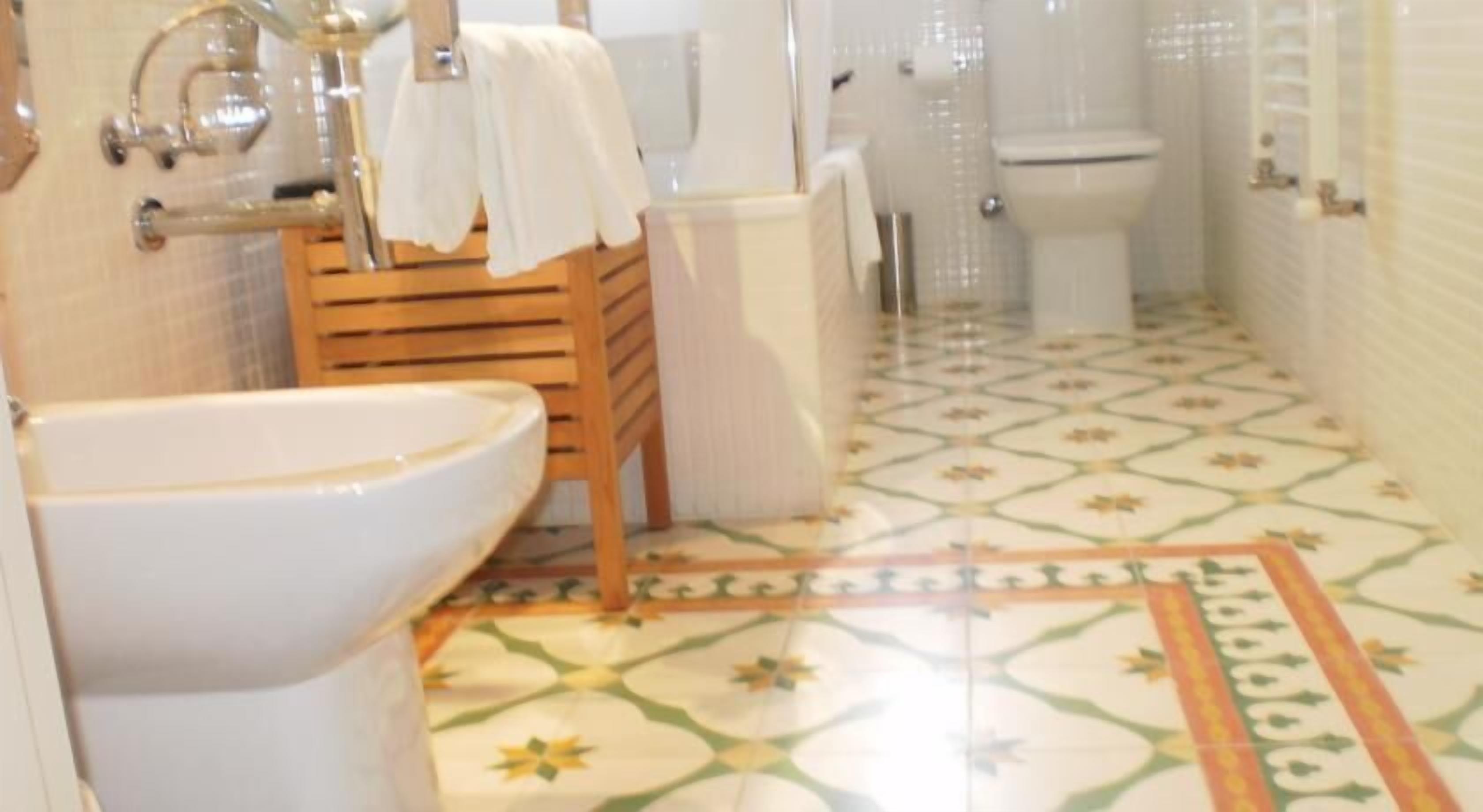 combined shower/bathtub, free toiletries, hair dryer, bidet