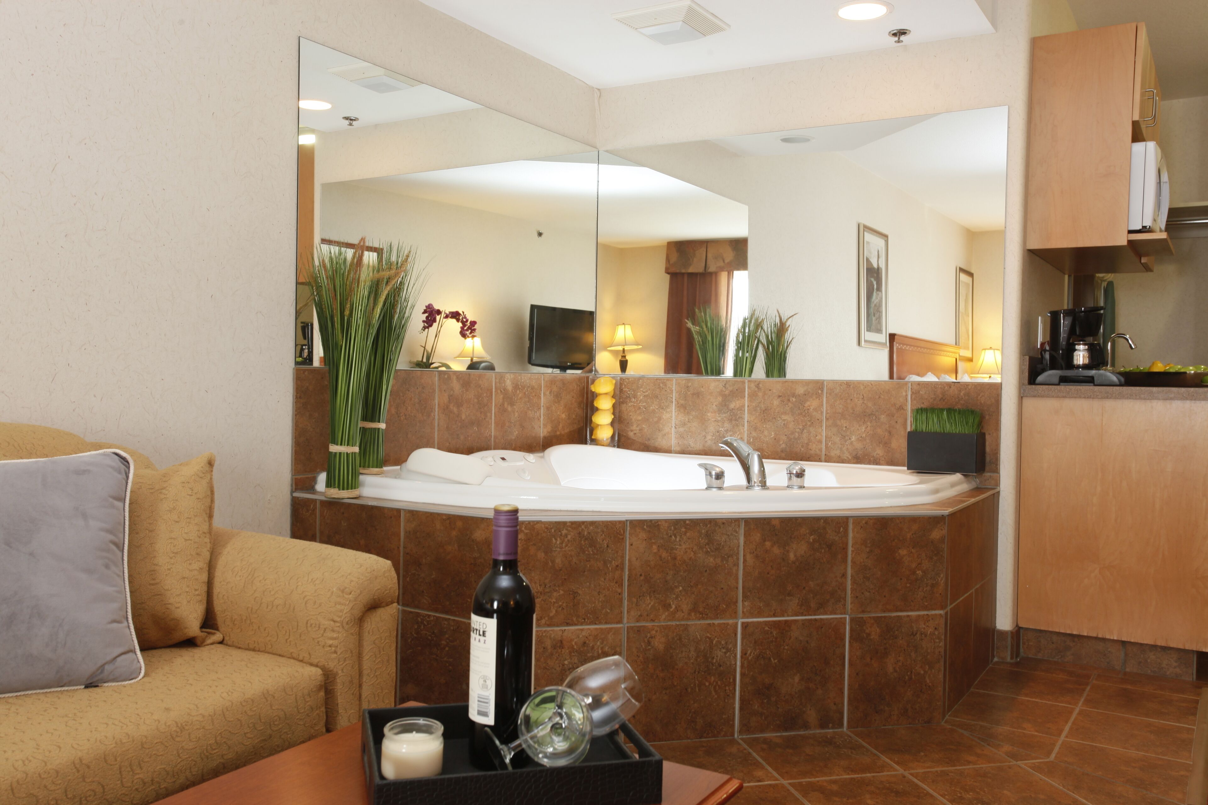 premium studio suite, 1 king bed, jetted tub | private spa tub