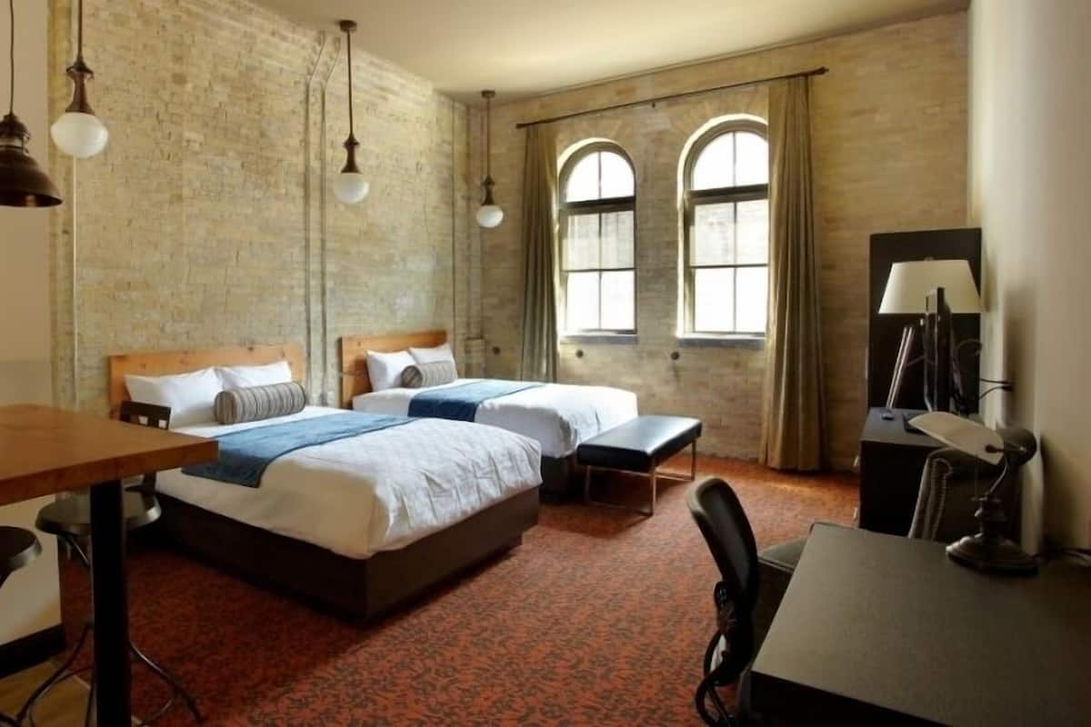 Suite, 2 Queen Beds with Sofa Bed | Premium bedding, pillowtop beds, desk, blackout drapes