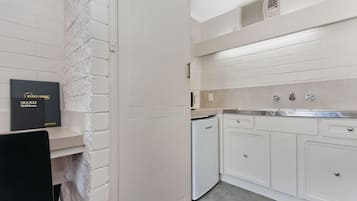 Fridge, microwave, coffee/tea maker