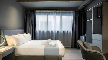 Desk, free WiFi, bed sheets