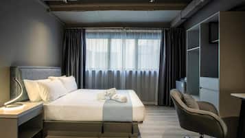 Desk, free WiFi, bed sheets