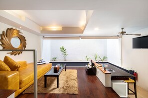 Villa, 1 Bedroom, Private Pool (2 Storey Floor) | Living room | 40-inch LED TV with cable channels, TV