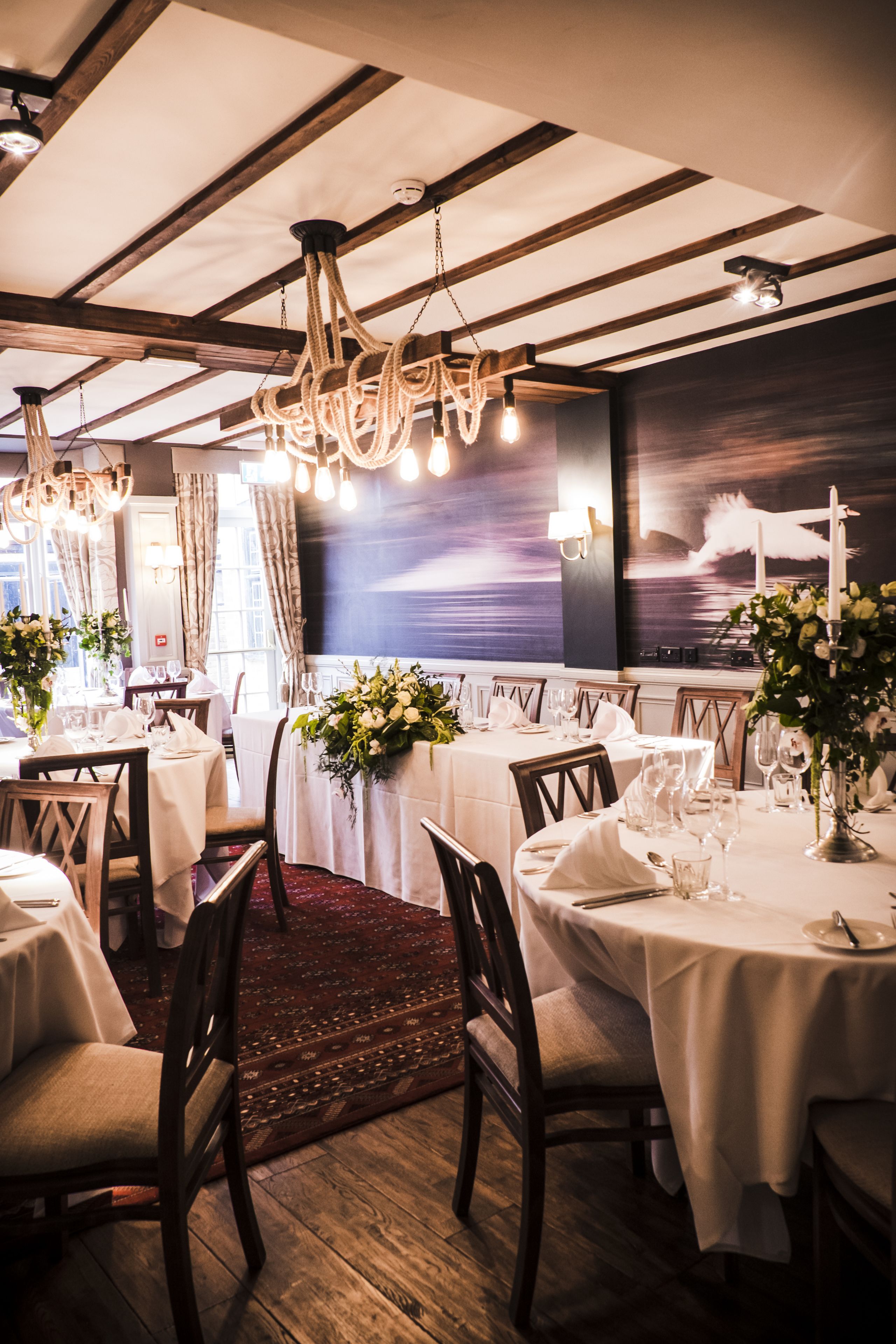 Dinner served, alfresco dining 