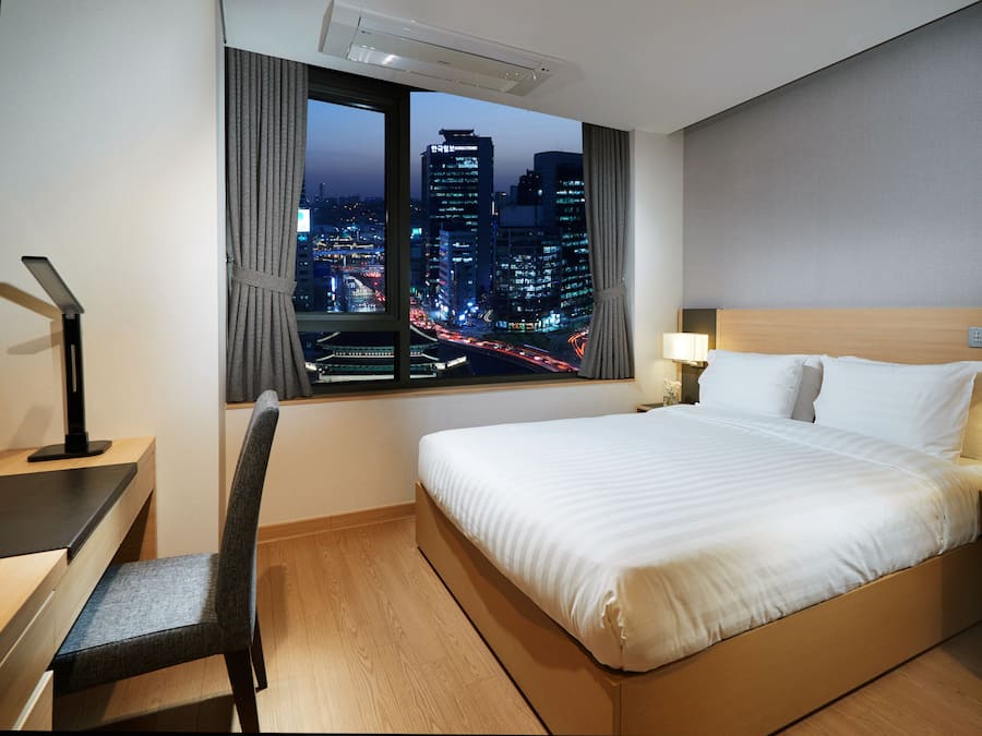 In-room safe, desk, laptop workspace, blackout curtains