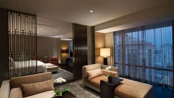Suite presidencial, 1 cama King size | 1 habitación, ropa de cama de alta calidad y minibar