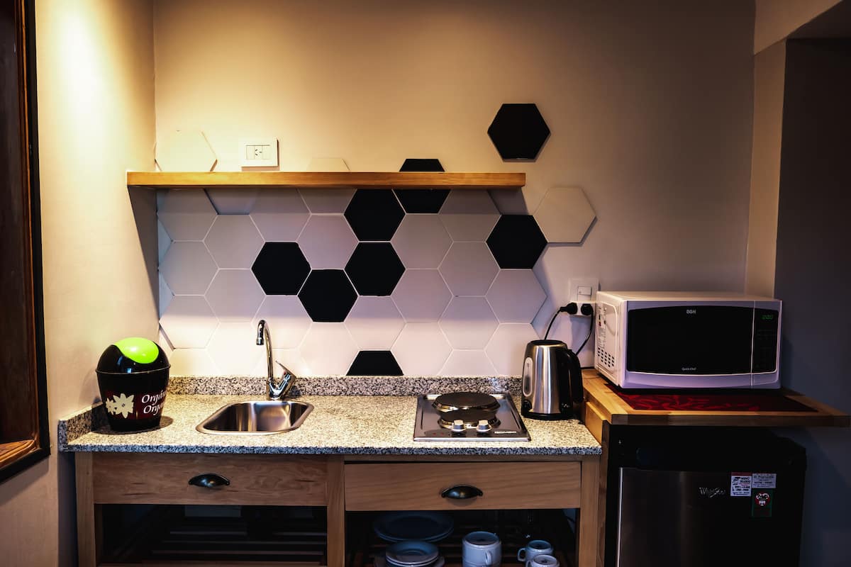 double standard with kitchenette | egyptian cotton sheets, premium bedding, down duvets, in-room safe