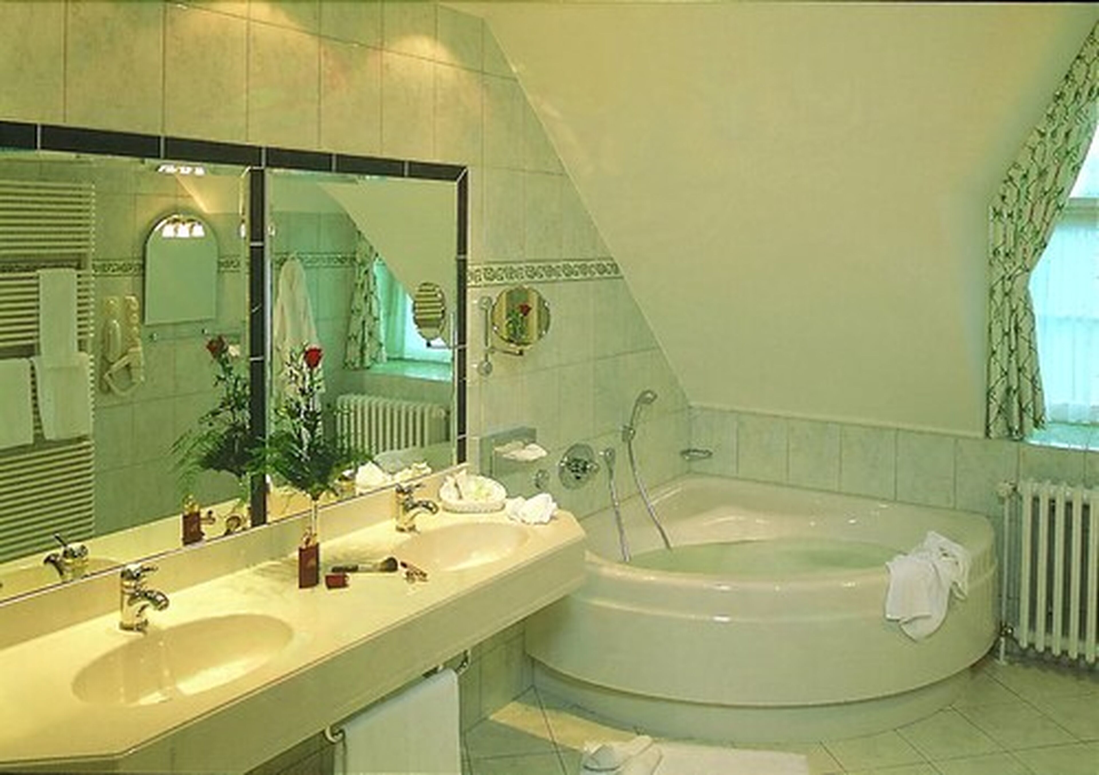 hair dryer, bathrobes, towels