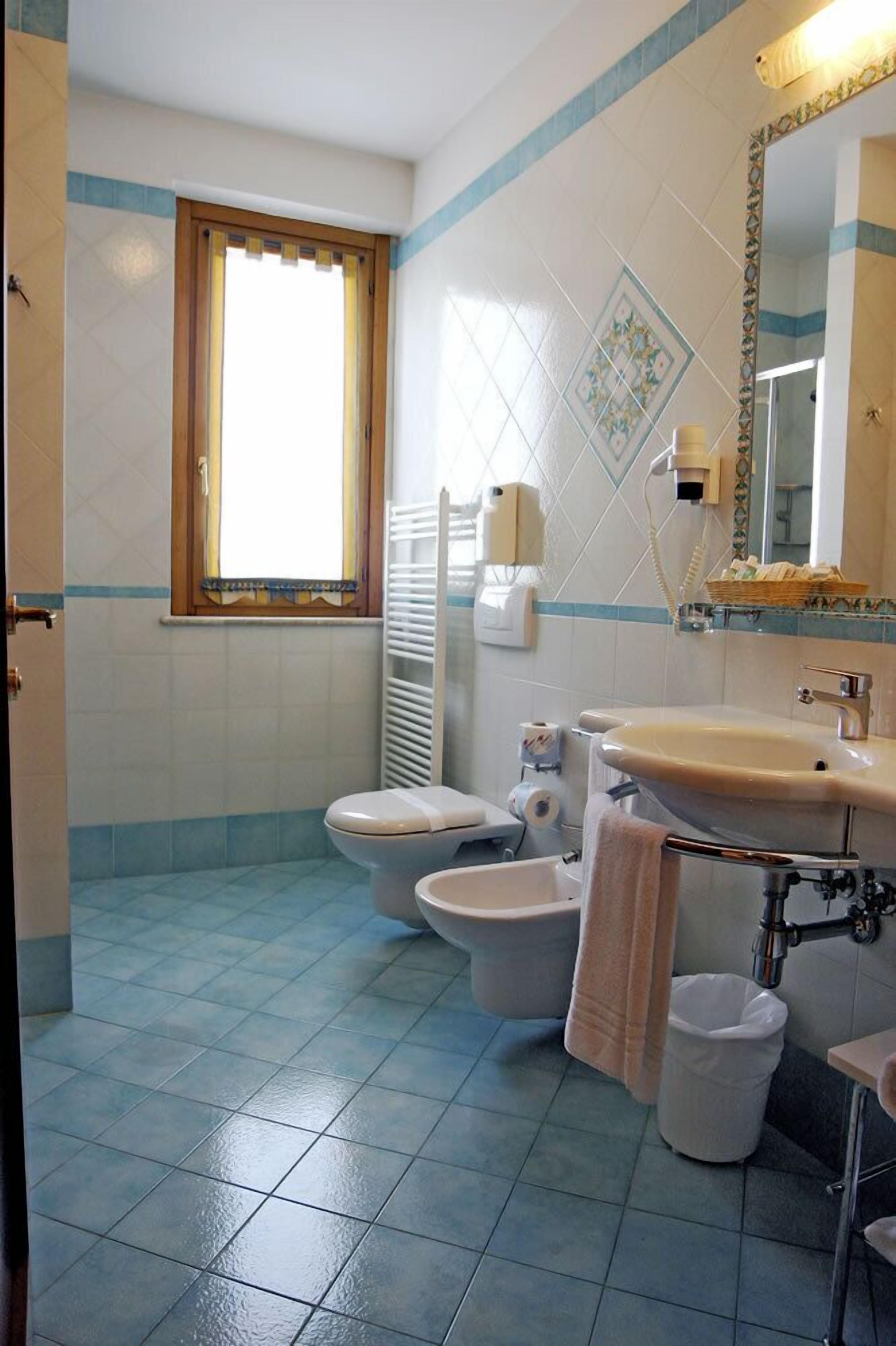 shower, free toiletries, hair dryer, bidet