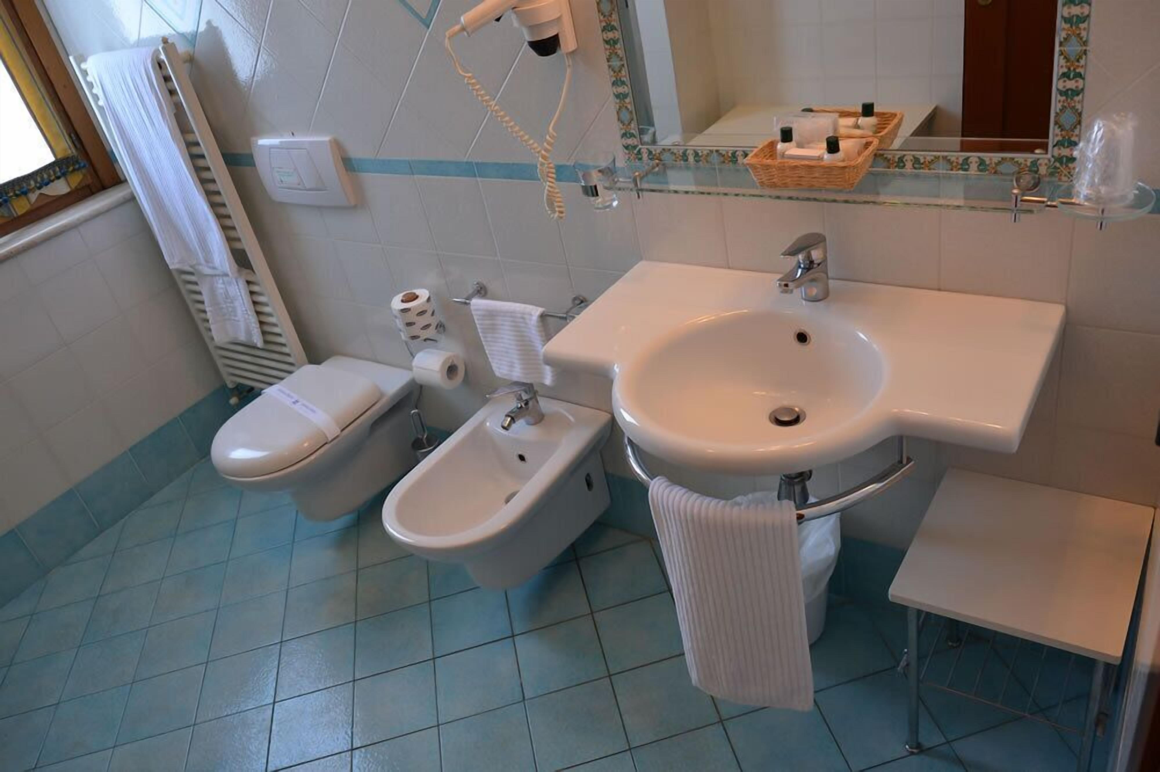 shower, free toiletries, hair dryer, bidet