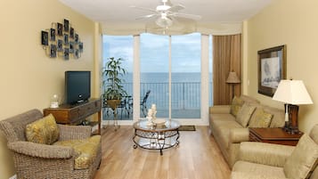Condo, 2 Bedrooms, 2 Bathrooms, Sea Facing | Living area | TV, DVD player