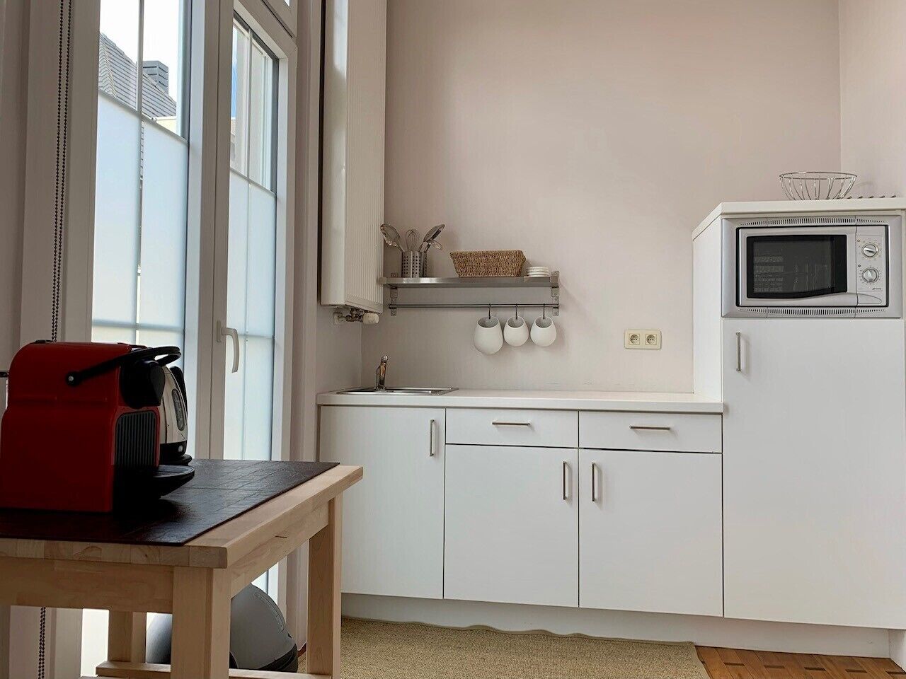 superior apartment, 1 king bed | private kitchen | full-sized fridge, microwave, stovetop, espresso maker