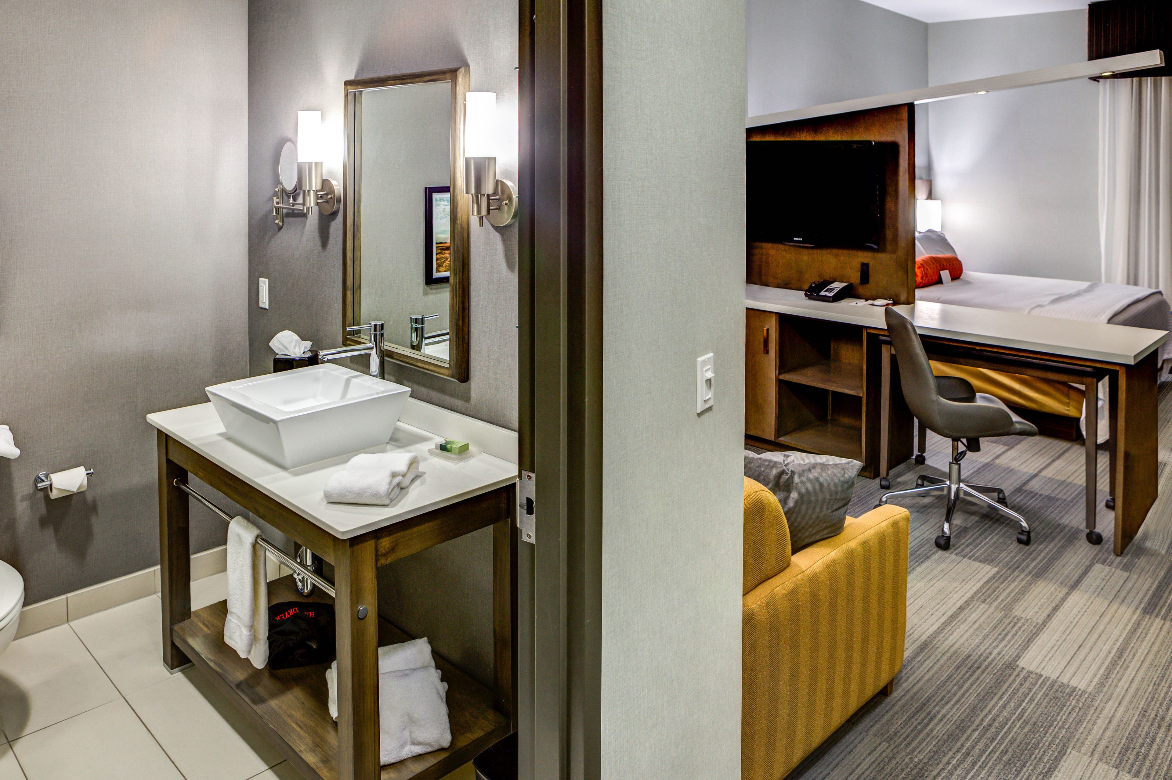 free toiletries, hair dryer, towels